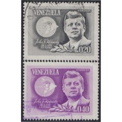 Venezuela 726/27 1965 John Kennedy usados Venezuela 726/27 1965 John Kennedy usados