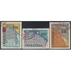 Venezuela 728/30 1965 Mapa Reclamación de Su Guayana usados Venezuela 728/30 1965 Mapa Reclamación de Su Guayana usados