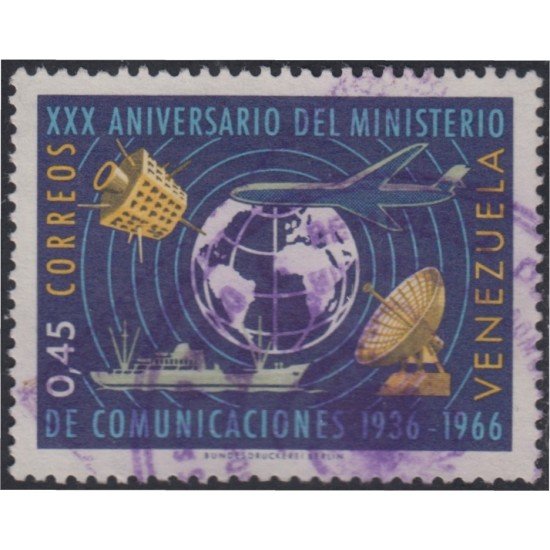 Venezuela 754 1966 XXX Aniversario del Ministerio de Comunicaciones usados Venezuela 754 1966 XXX Aniversario del Ministerio de Comunicaciones usados
