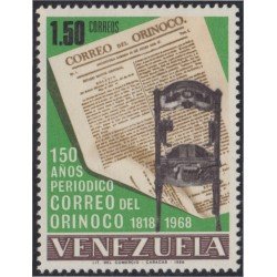 Venezuela 757 1968 150 Años del periódico Correo de Orinoco MH Venezuela 757 1968 150 Años del periódico Correo de Orinoco MH