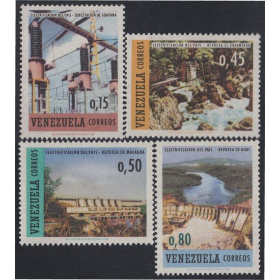 Venezuela 761/64 1968 Electrificación del país Represas MNH Venezuela 761/64 1968 Electrificación del país Represas MNH