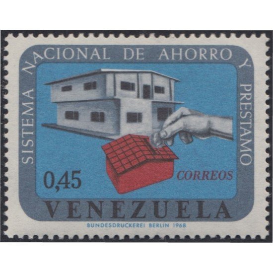 Venezuela 765 1968 Sistema Nacional de Ahorro y Préstamo MH Venezuela 765 1968 Sistema Nacional de Ahorro y Préstamo MH