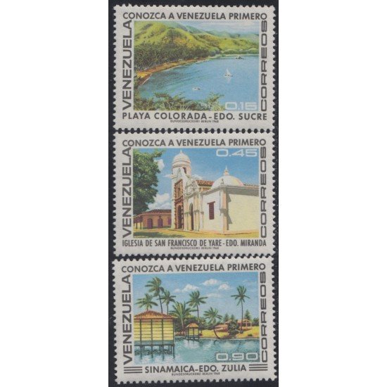 Venezuela 772/74 1969 Playa Colorada Iglesia de San Francisco Sinamaica-Edo MH Venezuela 772/74 1969 Playa Colorada Iglesia de San Francisco Sinamaica-Edo MH