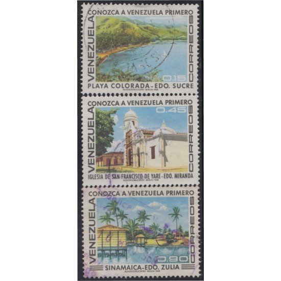 Venezuela 772/74 1969 Playa Colorada Iglesia de San Francisco Sinamaica-Edo usados