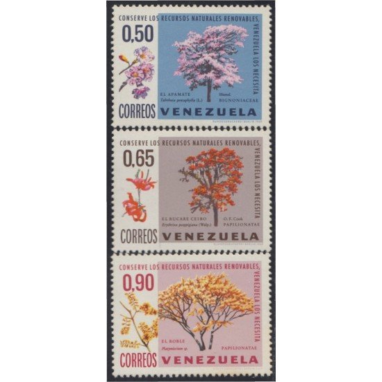 Venezuela 777/79 1969 Recursos naturales renovables árboles flores MNH Venezuela 777/79 1969 Recursos naturales renovables árboles flores MNH