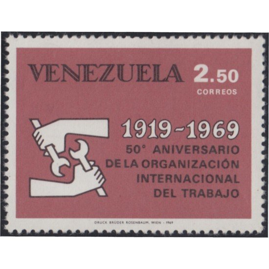 Venezuela 780 1969 50º Aniversario de la organización del trabajo MNH Venezuela 780 1969 50º Aniversario de la organización del trabajo MNH