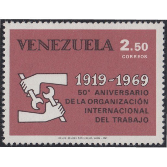 Venezuela 780 1969 50º Aniversario de la organización del trabajo MH Venezuela 780 1969 50º Aniversario de la organización del trabajo MH