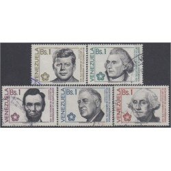 Venezuela 993/97 1976 Presidentes Norteamericanos Roosevelt Lincoln Kennedy usados Venezuela 993/97 1976 Presidentes Norteamericanos Roosevelt Lincoln Kennedy usados