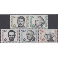 MI2 Venezuela 993/97 1976 Presidentes Norteamericanos Roosevelt Lincoln Kennedy MNH MI2 Venezuela 993/97 1976 Presidentes Norteamericanos Roosevelt Lincoln Kennedy MNH