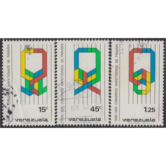Venezuela 990/92 1976 Congreso Anfictiónico de Panamá usados Venezuela 990/92 1976 Congreso Anfictiónico de Panamá usados