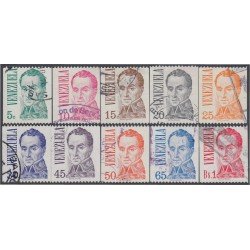 Venezuela 968A/77A 1976 Serie Antigua Simón Bolívar usados Venezuela 968A/77A 1976 Serie Antigua Simón Bolívar usados