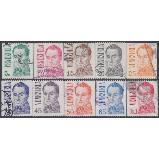 Venezuela 968A/77A 1976 Serie Antigua Simón Bolívar usados Venezuela 968A/77A 1976 Serie Antigua Simón Bolívar usados