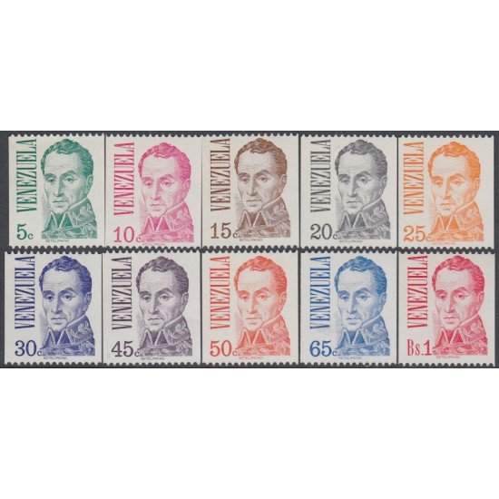 Venezuela 968A/77A 1976 Serie Antigua Simón Bolívar MNH