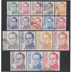 Venezuela 968/84 1976 Serie Antigua Simón Bolívar usados Venezuela 968/84 1976 Serie Antigua Simón Bolívar usados