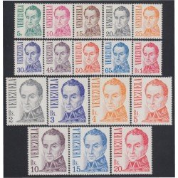 Venezuela 968/84 1976 Serie Antigua Simón Bolívar MNH Venezuela 968/84 1976 Serie Antigua Simón Bolívar MNH