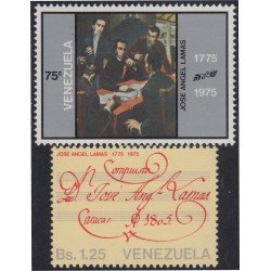 Venezuela 966/67 1976 Compositor José Ángel Lamas MH Venezuela 966/67 1976 Compositor José Ángel Lamas MH