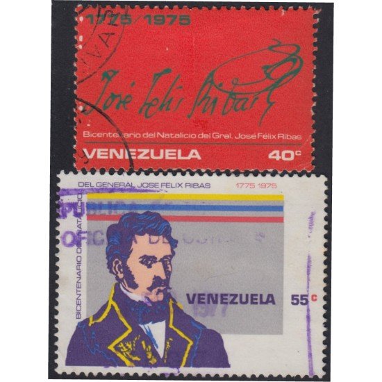 Venezuela 964/65 1976 General José Félix Ribas usados