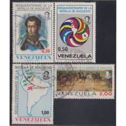 Venezuela 936/39 1974 150 Años de la Batalla de Ayacucho usados Venezuela 936/39 1974 150 Años de la Batalla de Ayacucho usados