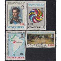 Venezuela 936/39 1974 150 Años de la Batalla de Ayacucho MH Venezuela 936/39 1974 150 Años de la Batalla de Ayacucho MH