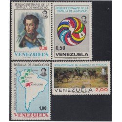 Venezuela 936/39 1974 150 Años de la Batalla de Ayacucho MNH Venezuela 936/39 1974 150 Años de la Batalla de Ayacucho MNH