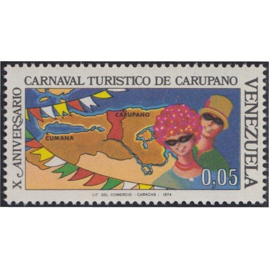 Venezuela 906 1974 X Aniversario carnaval turístico de carúpano MNH