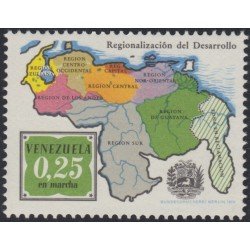 Venezuela 904 1973 Regionalización Mapa MNH Venezuela 904 1973 Regionalización Mapa MNH