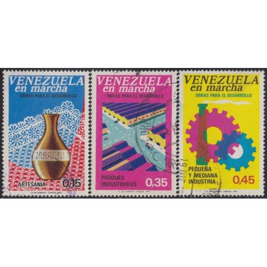 Venezuela 901/03 1973 Artesanía Parques industriales pequeña industria usados Venezuela 901/03 1973 Artesanía Parques industriales pequeña industria usados