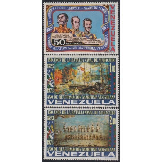 Venezuela 881/83 1973 150 Aniversario de la batalla naval de Maracaibo MH Venezuela 881/83 1973 150 Aniversario de la batalla naval de Maracaibo MH