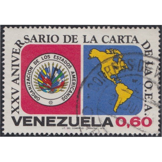 Venezuela 876 1973 XXV Aniversario de la Carta de la OEA usados Venezuela 876 1973 XXV Aniversario de la Carta de la OEA usados