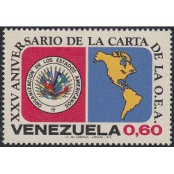 Venezuela 876 1973 XXV Aniversario de la Carta de la OEA MH Venezuela 876 1973 XXV Aniversario de la Carta de la OEA MH