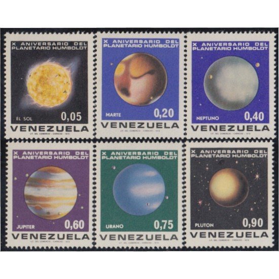 Venezuela 861/66 1973 X Aniversario del Planetario Humboldt MNH Venezuela 861/66 1973 X Aniversario del Planetario Humboldt MNH