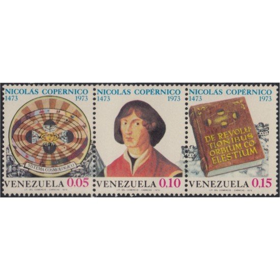 Venezuela 858/60 1973 Nicolás Copérnico MNH Venezuela 858/60 1973 Nicolás Copérnico MNH