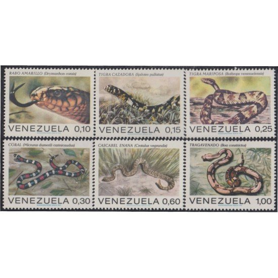 Venezuela 852/57 1972 Reptiles de Venezuela MNH Venezuela 852/57 1972 Reptiles de Venezuela MNH