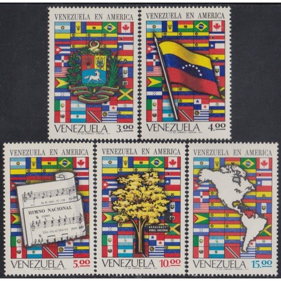 Venezuela 841/45 1972 Venezuela parte de la Nación Sudamericana MNH