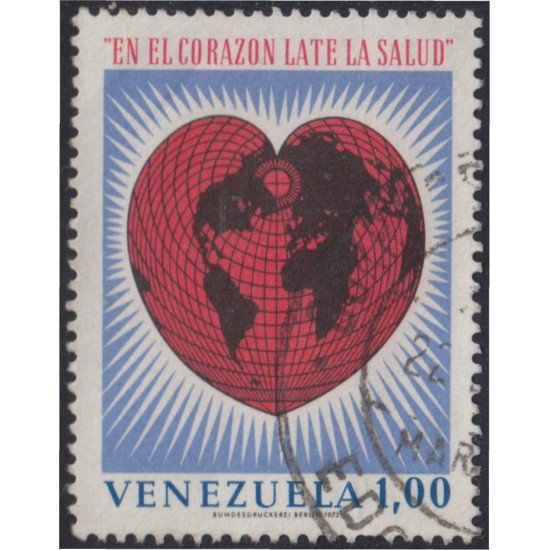 Venezuela 840 1972 Mes mundial del corazón usados