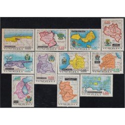 Venezuela 825/35 1971 Regiones de Venezuela Cartas geográficas MH Venezuela 825/35 1971 Regiones de Venezuela Cartas geográficas MH