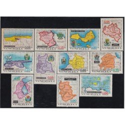 Venezuela 825/35 1971 Regiones de Venezuela Cartas geográficas MNH Venezuela 825/35 1971 Regiones de Venezuela Cartas geográficas MNH