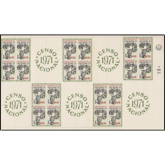 Venezuela 821/24 1971 Censo Nacional MNH Minipliego Venezuela 821/24 1971 Censo Nacional MNH Minipliego