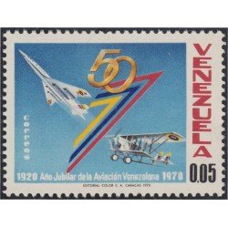 Venezuela 820 1970 50 Aniversario de la aviación venezolana MNH Venezuela 820 1970 50 Aniversario de la aviación venezolana MNH
