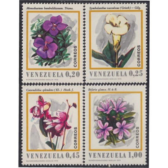 Venezuela 806/09 1970 Flores indígenas flowers MH