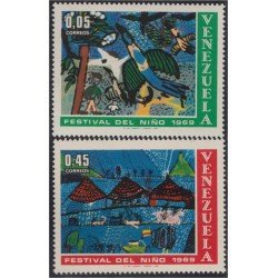 Venezuela 797/98 1969 Fiesta del infante Dibujos de niños MNH Venezuela 797/98 1969 Fiesta del infante Dibujos de niños MNH