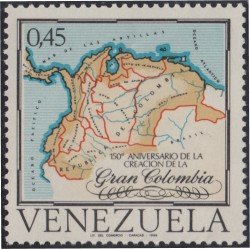 Venezuela 796 1969 150 Años de la creación de la Gran Colombia MH Venezuela 796 1969 150 Años de la creación de la Gran Colombia MH