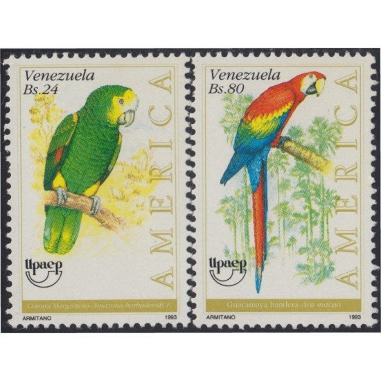 Venezuela 1644/45 1993 América Upaep Fauna en extinción MNH Venezuela 1644/45 1993 América Upaep Fauna en extinción MNH
