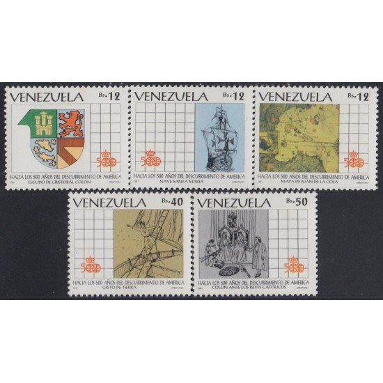 Venezuela 1569/73 1992 500 Años del descubrimiento de América MNH Venezuela 1569/73 1992 500 Años del descubrimiento de América MNH