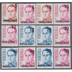 Venezuela 1552/63 1991 Simón Bolívar Resellado MNH
