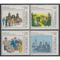 Venezuela 1536/39 1991 50 Años de Acción democrática MNH