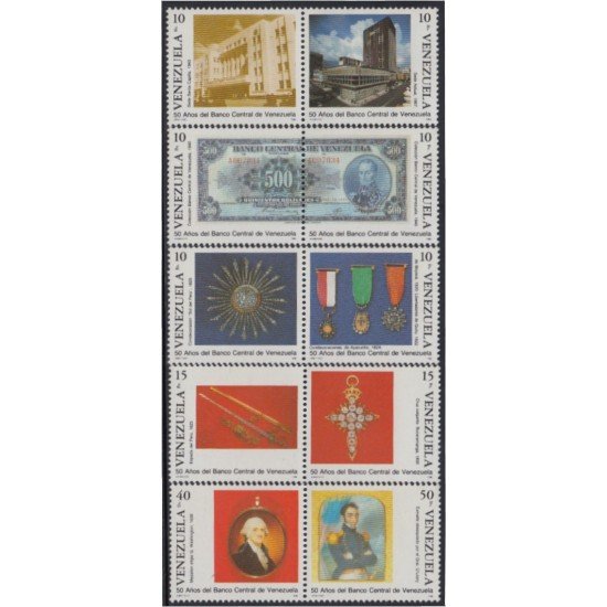 Venezuela 1490/99 1990 50 Años de la Banca Central de Venezuela MNH Venezuela 1490/99 1990 50 Años de la Banca Central de Venezuela MNH