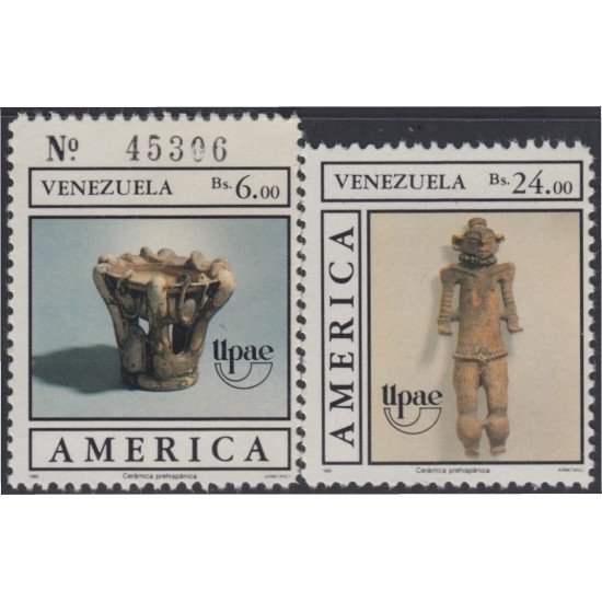 Venezuela 1459/60 1989 América Upaep Cerámica MNH Venezuela 1459/60 1989 América Upaep Cerámica MNH