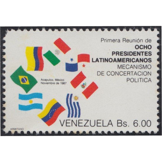 Venezuela 1363 1987 Primera Reunión de Ocho Presidentes Latinoamericanos MNH Venezuela 1363 1987 Primera Reunión de Ocho Presidentes Latinoamericanos MNH