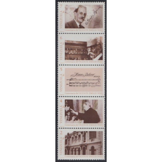 Venezuela 1304/08 1987 Centenario de Vicente Emilio Sojo MNH Venezuela 1304/08 1987 Centenario de Vicente Emilio Sojo MNH